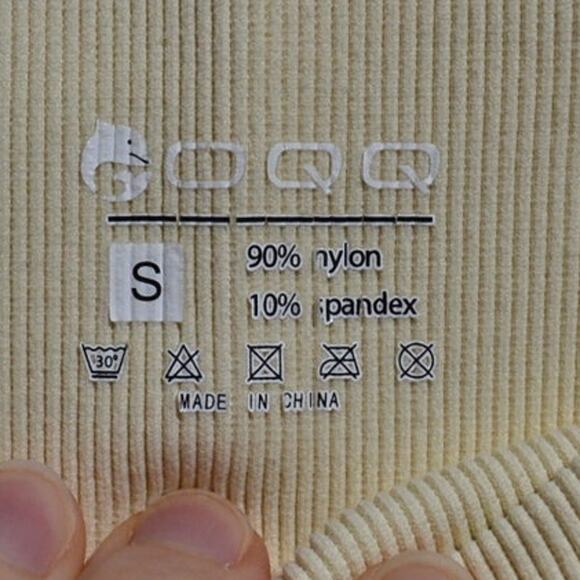 OQQ Ribbed Cream High-Rise Leggings Size Small - Picture 4 of 4